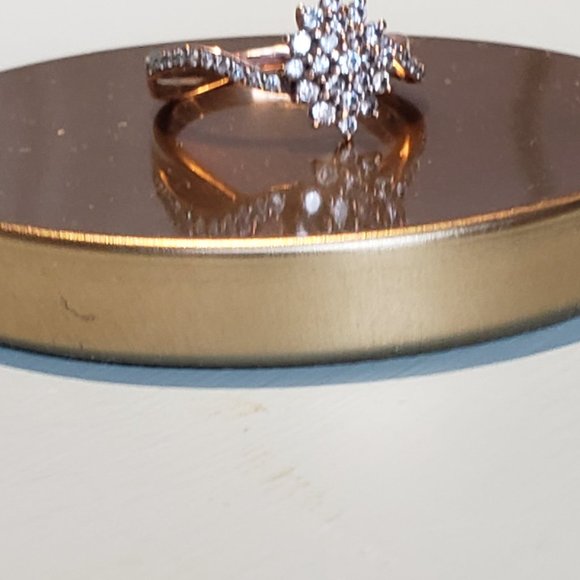 ROSE GOLD DIAMOND CLUSTER ENGAGEMENT RING SIZE : 6 - Picture 4 of 11